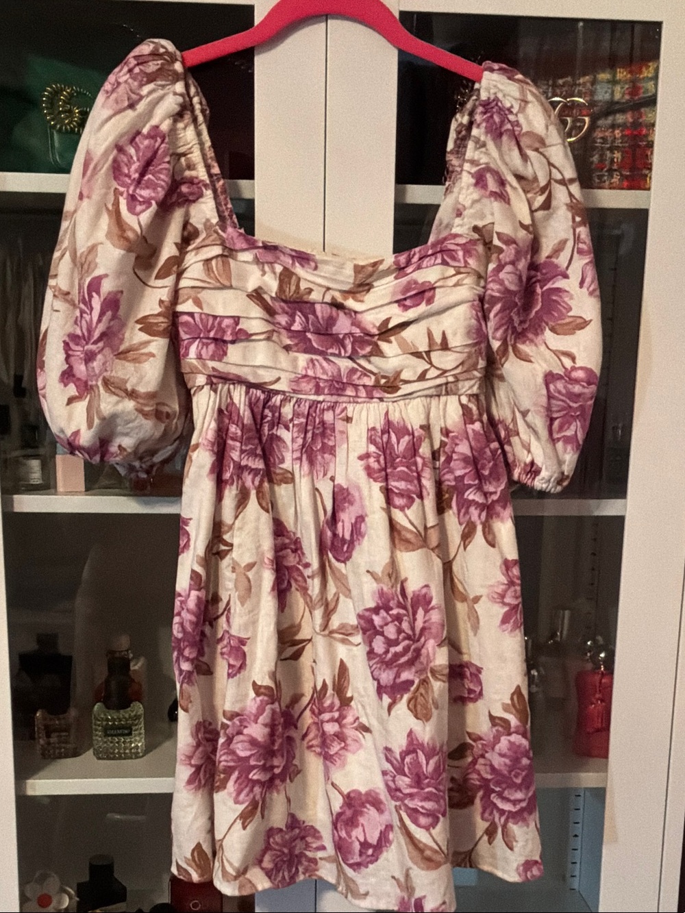 Abercrombie & Fitch Cream Mini Dress with Mauve Floral Print